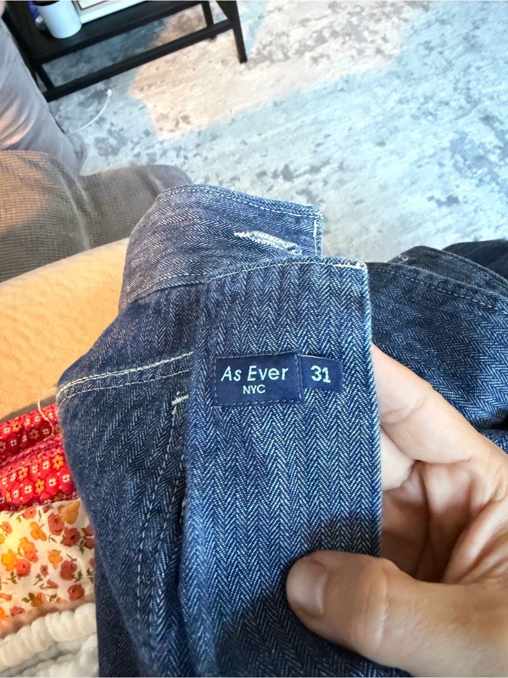 As Ever NYC Herringbone Denim Jeans - Blue (31) - Picture 5 of 5